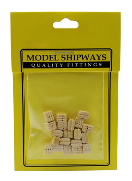 Model Shipways - 1/4" (7mm) Boxwood Triple Sheave Block 20 pcs - 347X - MPM Hobbies
