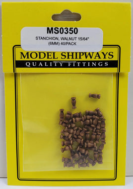 Model Shipways - 1/4" (6mm) Walnut Stanchion 40 pcs - 350 - MPM Hobbies