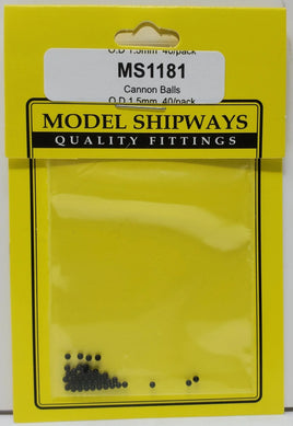 Model Shipways - 1.5mm Cannonball 40 pcs - 1181 - MPM Hobbies
