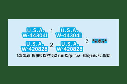 1/35 Hobby Boss US GMC CCKW-352 Steel Cargo Truck 83831