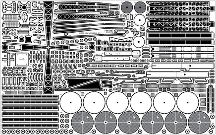 1/350 Pontos Model IJN Musashi 1944 Detail Up Set Advanced Hinoki Tone Deck 37025FN
