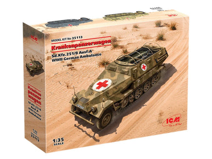 1/35 ICM Krankenpanzerwagen Sd.Kfz.251/8 Ausf.A WWII German Ambulance 35113