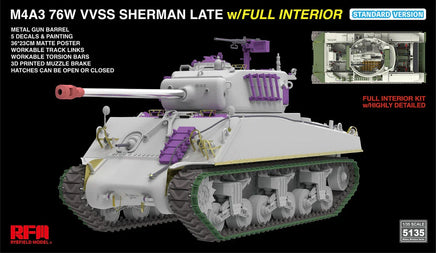 1/35 Ryefield Models M4A3 Sherman 76W VVSS Late w/Interior Standard Version 5135