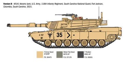 1/35 Italeri M1A1 Abrams Tank 6596