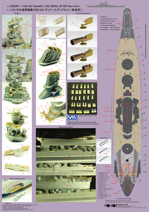 1/350 Pontos Model IJN Yamato (New Tool) Detail Up Set 35003F1