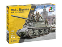 1/35 Italeri M4A1 Sherman With U.S. Infantry 6568