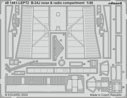 1/48 Eduard B-24J nose & radio compartment for HOBBY BOSS 491451