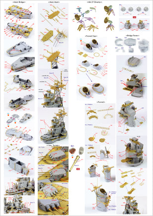 1/350 Pontos Model USS BB-64 Wisconsin 1991 Detail Up Set 35010F1