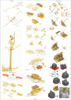 1/350 Pontos Model USS BB-63 Missouri 1945 Detail Up Set for HB (Teak Tone) 37034FN