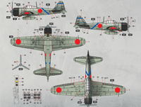 1/35 Border Model A6M2 Zero Fighter w/Interior of the Engine and Weapons BF006