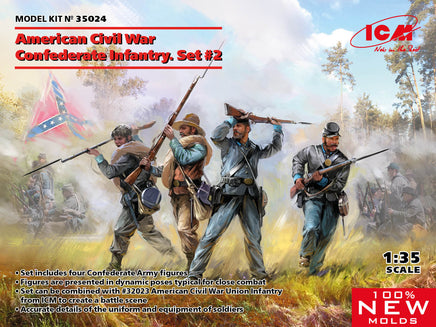 1/35 ICM American Civil War Confederate Infantry Set #2 35024