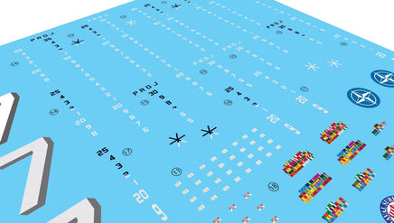Educational board game with colorful pieces on a blue grid background
