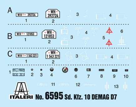 1/35 Italeri Sd. Kfz. 10 Demag D7 with 7.5cm leIG 18 and Crew 6595