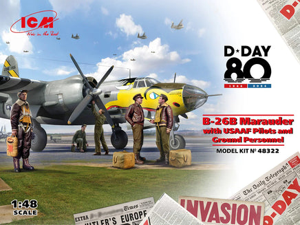 1/48 ICM B-26B Marauder with USAAF Pilots and Ground Personnel 48322
