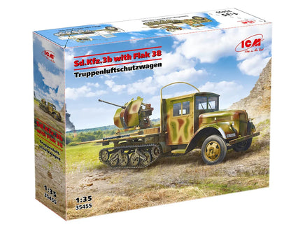 1/35 ICM Sd.Kfz.3B with Flak 38 Truppenluftschutzwagen 35455