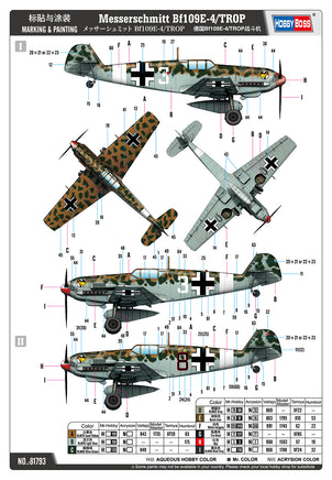 1/48 Hobby Boss Messerschmitt Bf109E-4/TROP 81793