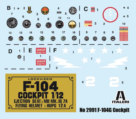 1/12 Italeri F-104 G Cockpit 2991