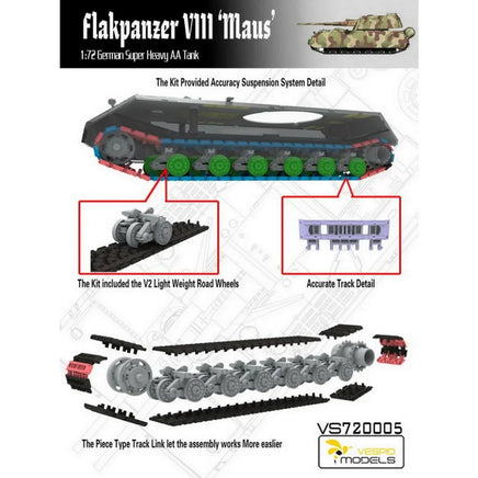 1/72 Vespid Flakpanzer VIII Maus German Super Heavy AA Tank 720005