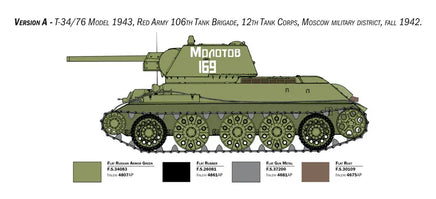 1/35 Italeri T-34/76 Model 1943 Early Version Premium Edition 6570