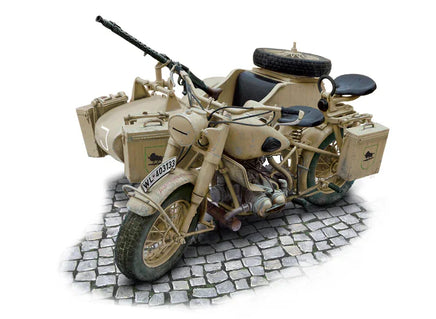1/9 Italeri German Military Motorcycle with Side Car 7403