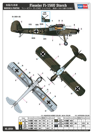 1/35 Hobby Boss Fieseler Fi-156U Storch 80184