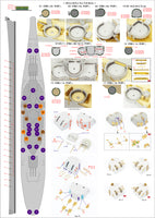 1/350 Pontos Model USS BB-63 Missouri 1945 Detail Up Set for HB (Teak Tone) 37034FN