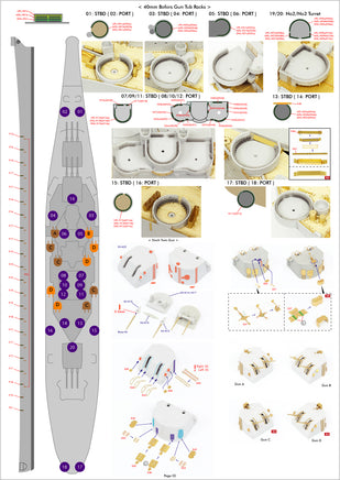 1/350 Pontos Model USS BB-63 Missouri 1945 Detail Up Set for HB (Teak Tone) 37034FN