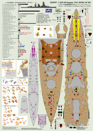 1/350 Pontos Model IJN Nagato 1941 Detail Up Set for Hasegawa 35029F1