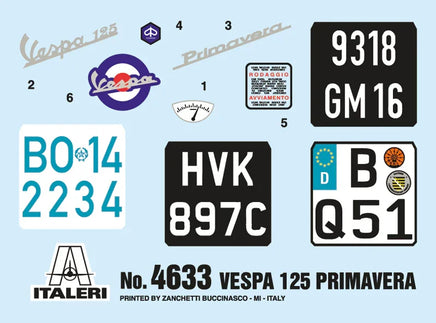 1/9 Italeri Vespa 125 Primavera 4633