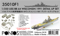 1/350 Pontos Model USS BB-64 Wisconsin 1991 Detail Up Set 35010F1