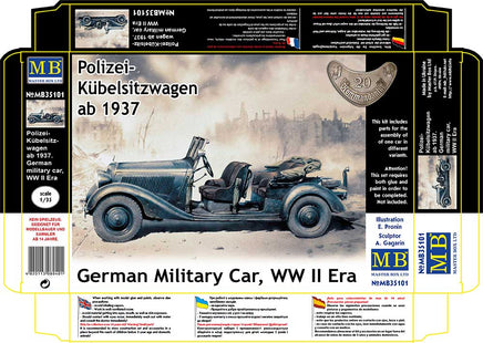 1/35 Master Box Polizei-Kübelsitzwagen Ab 1937 German Military Car 35101