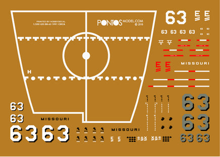 1/350 Pontos Model USS BB-63 Missouri Circa 1991 Detail Up Set 37018F1
