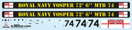 1/35 Italeri Vosper MTB 74 with Crew 5624