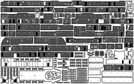 1/350 Pontos Model USS BB-63 Missouri 1945 Detail Up Set "Advanced" (Teak Tone) 37026FN