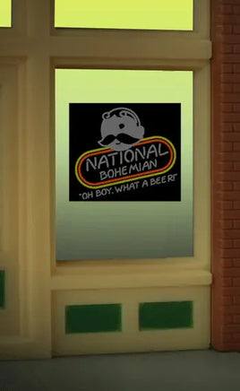 O/HO Miller Engineering Natty Boh Window Sign 8845 - MPM Hobbies