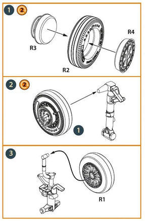 1/72 Clear Prop F-86A Wheel Set Type 1 (CP) 72163