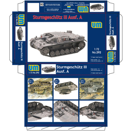 1/72 Uni Model Sturmgeschutz III Ausf A German Tank 292