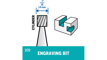 Dremel Engraving Bit 1/16" Cylinder 109