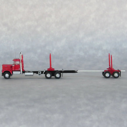 N Trainworx Red Kenworth W900 Log Truck 49083