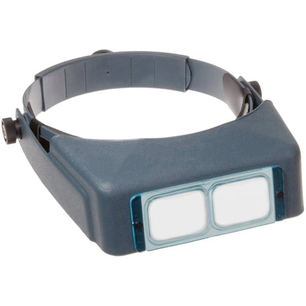 Headband magnifier with two lenses on a white background