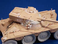 Model tank on a blue background