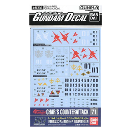 Bandai GD-71 HG Char's Counterattack Federation Decals 2076869