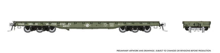 HO Rapido Magor 54' Flatcar: USAX: 6-Pack 199001