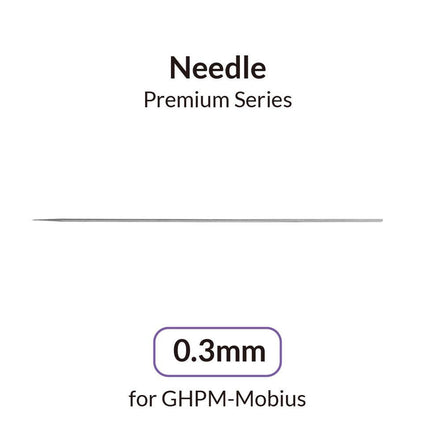 Label for needle with specifications on a white background