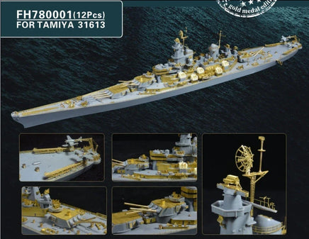 1/700 Flyhawk Photo Etch WWII USS Missouri Super Gold Edition for Tamiya 780001