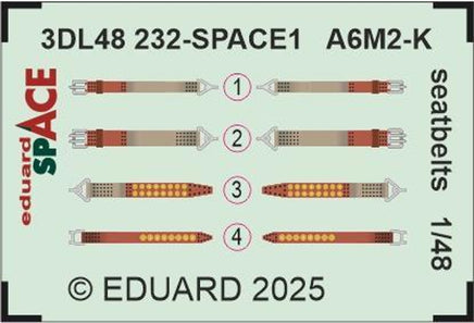 1/48 Eduard A6M2-K seatbelts SPACE 3DL48232