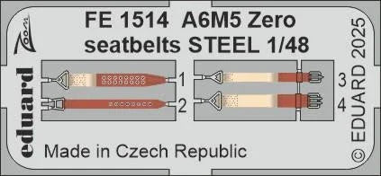 1/48 Eduard A6M5 Zero seatbelts STEEL Zoom set for FINE MOLDS kit FE1514