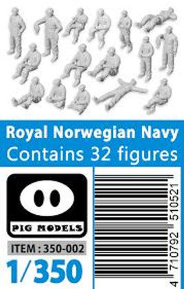 1/350 Pig Models Royal Norwegian Navy Crew Figures (32 Figures) 350-002
