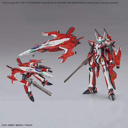 1/100 Bandai YF-29 Durandal Valkyrie (Alto Saotome Use) Water Decals 2654114