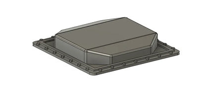 Gray rectangular object on a white background